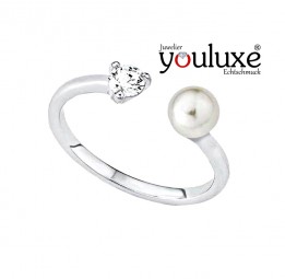 s.Oliver Damen-Ring Perle Süßwasserzuchtperle 925er Sterling Silber