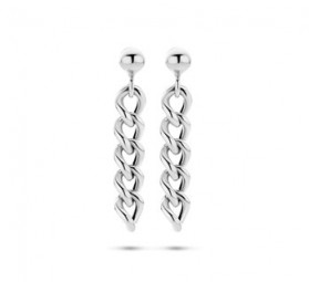 Lange Ohrstecker kettenglieder Silber 925 rhodiniert