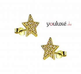 Ohrstecker Stern aus 585-er Gold. Der Stern hat einen Durchmesser von 10 mm