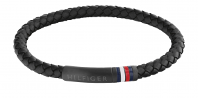 Tommy Hilfiger Herren Armband echt Leder geflochten 2790403