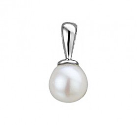 Anhänger 585er Weissgold mit runder Süßwasser-Zuchtperle