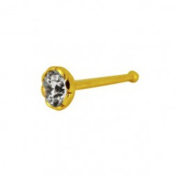 Nasen-Piercing 14 Karat 585 Echtgold Stecker Nasenstecker Stift Zirkonia Kristall