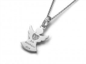 schutzengel anhänger mit kette silber schmuck