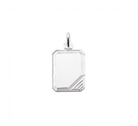 Gravurplatte Rechteck Silber 925 incl. mattiert, Diamantiert Sterlingsilber Unisex