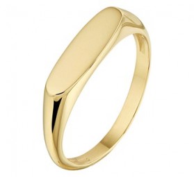 Damen Siegelring Gravurplatte-Ring Fingerring Abgerundet 585 Gold