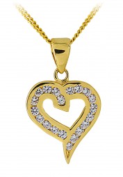 Gold Anhänger Herz aus 585 Gelbgold