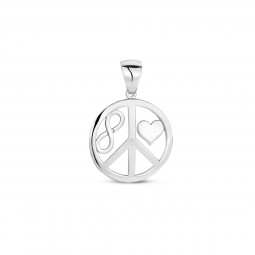 Anhänger Peace-Infinity-Herz Zeichen aus 925 Sterlingsilber
