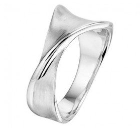 Damenring geschwungen gebürstet Sterling Silber 925