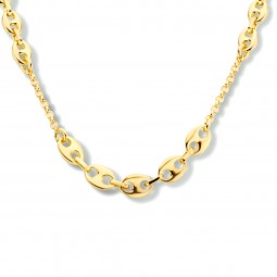 Damen Kaffe Bohnenkette 925 Silber IP vergoldet