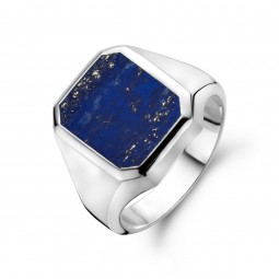 Herren Siegelring Silber 925 massiv mit Lapis Lazuli