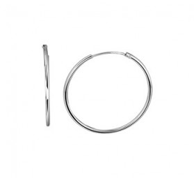 Ohrringe dünn Creolen Zeitlos 925 Sterling Silber rhodiniert Ohrring Dicke: 1,5 - 1,7mm