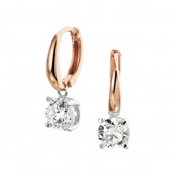 Damen Creolen mit Anhänger Rosegold 585