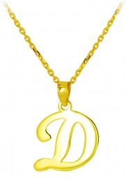 Buchstabenanhänger D aus 585 Gelbgold