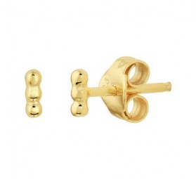 Drei Kugel Ohrringe, Ohrstecker Knorpel, 3 Bälle 925 Silber Gelbgold plattiert