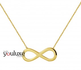 Collier Unendlichkeit Gold 585 Kette mit Anhänger Gelbgold 14K
