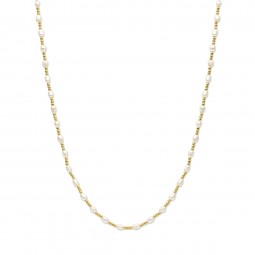 Collier Perlen Collier mit Süßwasserperlen 925 Silber