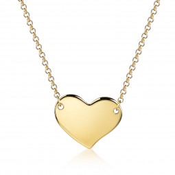 Gravierbarer Herz Collier 925 Silber vergoldet