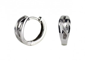 Damen Scharnier Creolen Gold 585 Weißgold