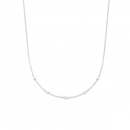 Damen Collier mit Perlen 925 Silber rhodiniert