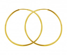 Creolen Ohrringe Gelbgold 585 Gold (14 Karat) Ø 44mm Groß Dünn