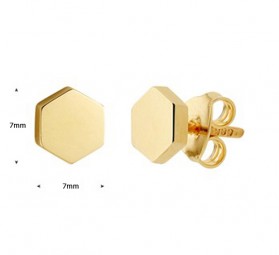 Sechseck-Ohrringe-Ohrstecker-585 Gold geometrische Schmuck