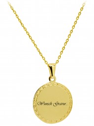 Gravurplatte Anhänger rund 585 Gold