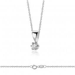 Lovebird Collier mit Brillant 0,05 ct. Weissgold 585/000