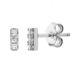 Rechteck Stäbchen Ohrstecker aus 925er Silber mit Zirkonia