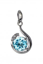 Blautopas Anhänger 333 Weißgold