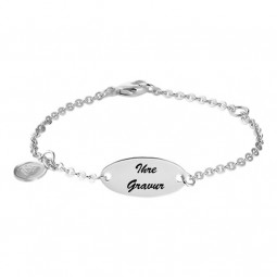 Kinder ID Armband, 925 Silber, 11- 13 cm, mit Gravurplatte