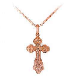 Kreuz Anhänger, russisches Gold 585