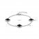 kleeblatt Damenarmband schwarz Onyx 925 Silber