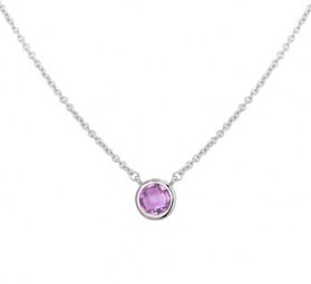 Collier rund 925er Silber synthetisch Amethyst