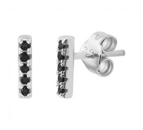 Rechteck Stäbchen Ohrstecker aus 925er Silber mit Zirkonia