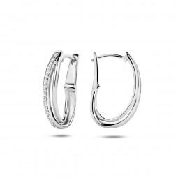 Oval Creolen Ohrschmuck 925 Sterlingsilber rhodiniert