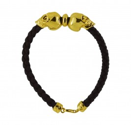 Totenkopf Herren Armband echt 585 Gold