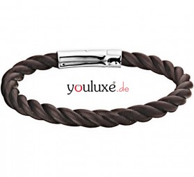 Herren Lederarmband braun geflochten mit 925 Silber