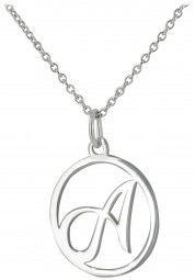 Anhänger Buchstabe (A) mit Kette 925 Sterlingsilber