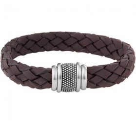 LEDERARMBAND geflochten echt Leder dunkelbraun Armband Herren