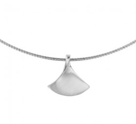 Collier rhodiniert Omegareif mit Halsreif Omegareif 45 cm mit Anhänger