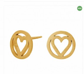 Herz Ohrringe Gold Stecker Damen Ohrstecker 925 Silber