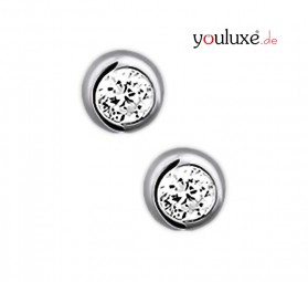 Damen Ohrstecker 925 Sterling Silber Kreis Trend Rund