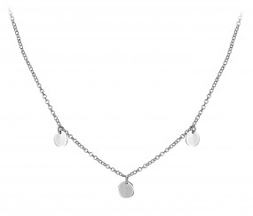 Collier Kette mit 3 runden Plättchen aus 925 echt Silber