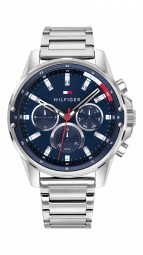 Tommy Hilfiger 1791788 Mens Blue Dial Day Date Wristwatch