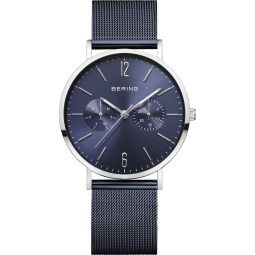 BERING Damenuhr Classic" blau mit Milanaisearmband 14236-303