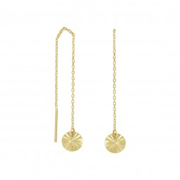 Ohrkette Ohrseil mit Kreis Anhänger aus 585 Gold