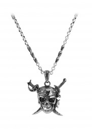 Skull Totenkopf Pirat Schwert Sterling Silber 925