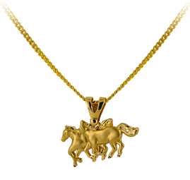 Goldanhänger Schmuck Anhänger Pferd aus 585 Echt Gold