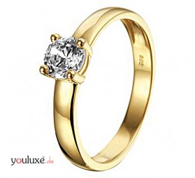 Verlobungsring Vorsteckring Gelbgold 585 Ring Zirkonia transparent