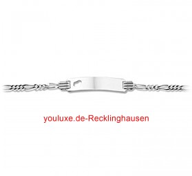 Identitätsarmband mit Gravurplatte und Herz 925 Silber